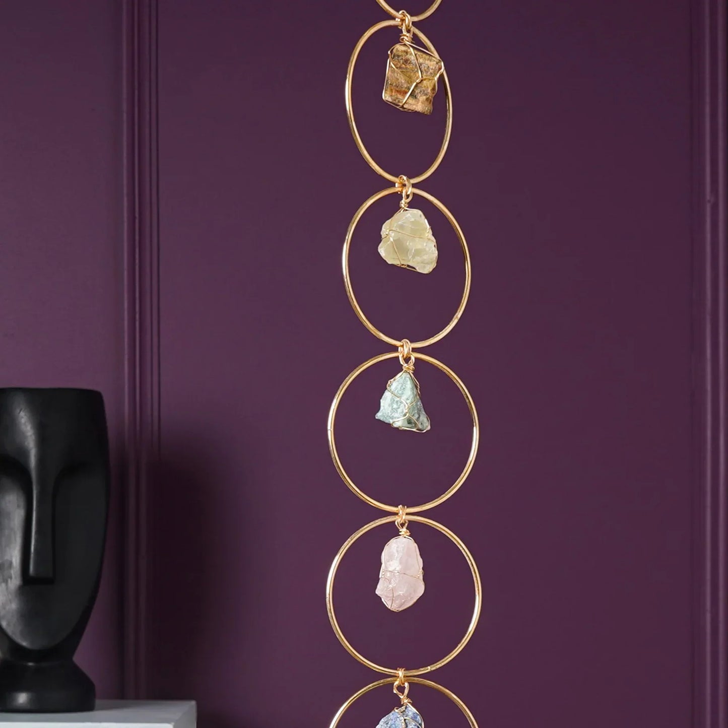 7 Crystal Healing Gemstone Wall Hanging Decor