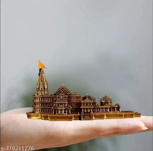 Ram Mandir Ayodhya - Marble model For Pooja Room (6 x 2.5 x 3.75 inch)