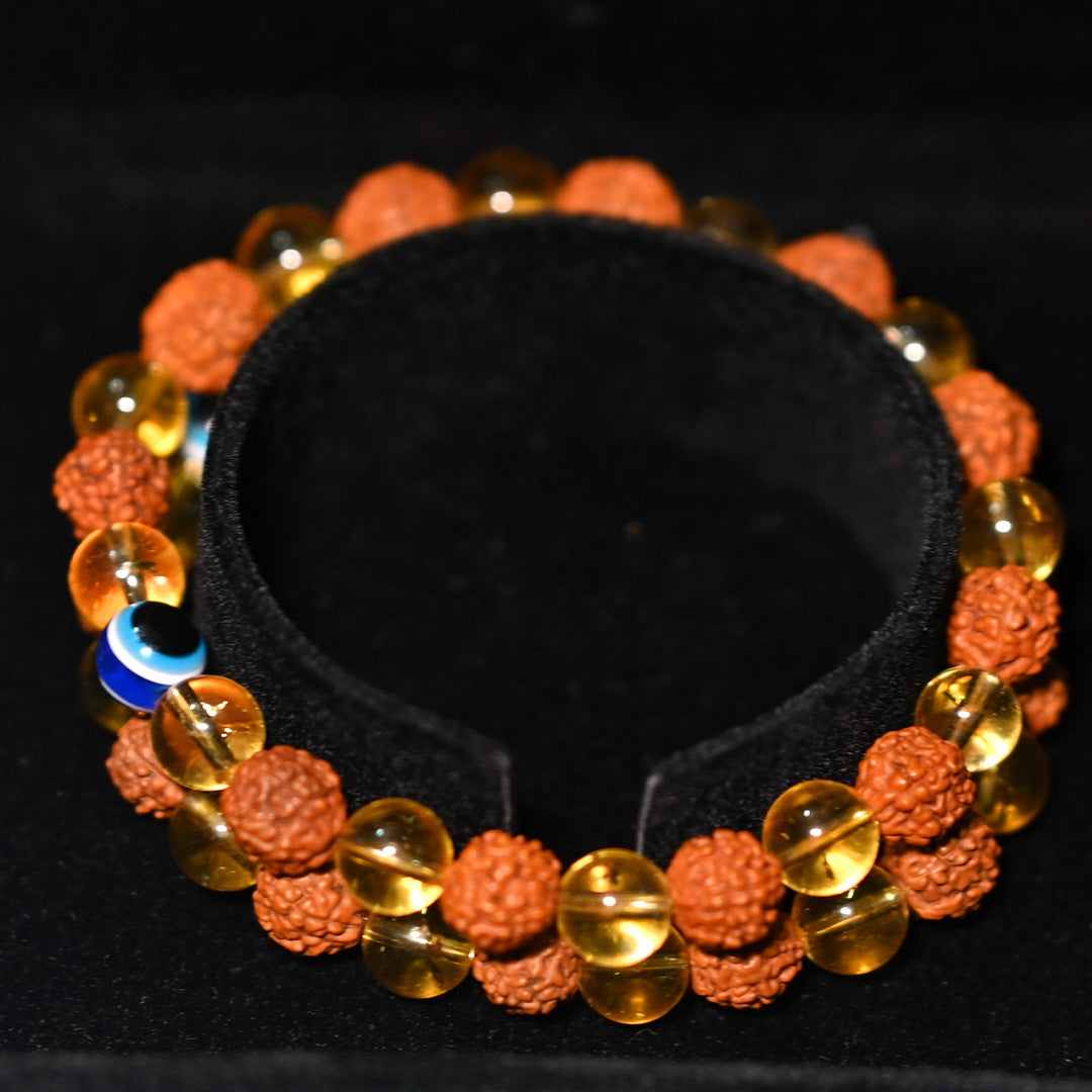 Rudraksha citrine crystal bracelet. The Key to Success and Happiness
