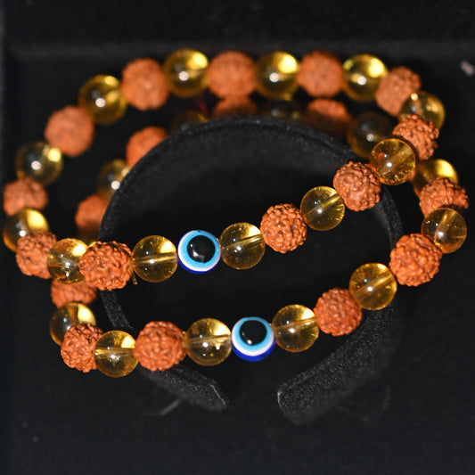Rudraksha citrine crystal bracelet. The Key to Success and Happiness