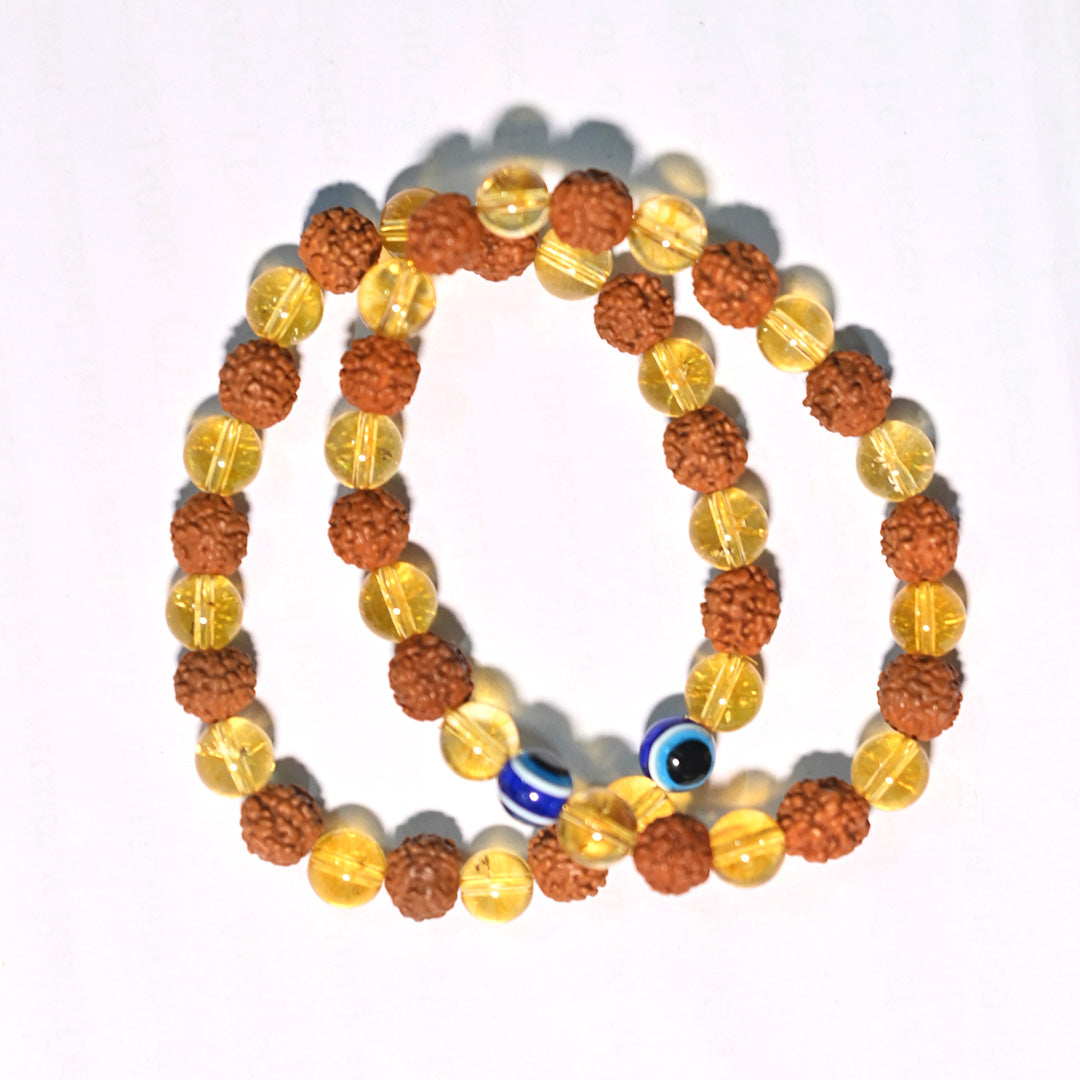 Rudraksha citrine crystal bracelet. The Key to Success and Happiness