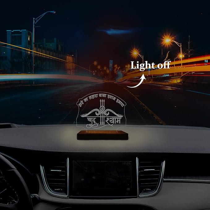 Buy 1 Get 1 Free Acrylic Khatu Shyam Led frame size Uses= Car Dashboard, Ghar Mandir, office Mandir