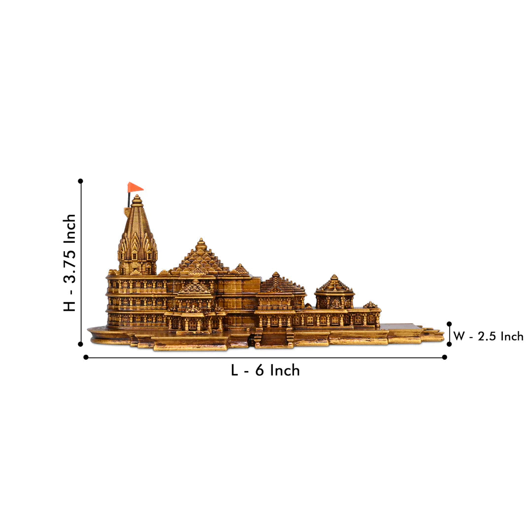 Ram Mandir Ayodhya - Marble model For Pooja Room (6 x 2.5 x 3.75 inch)
