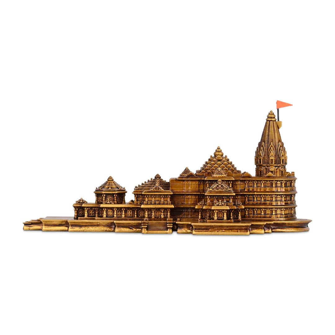 Ram Mandir Ayodhya - Marble model For Pooja Room (6 x 2.5 x 3.75 inch)