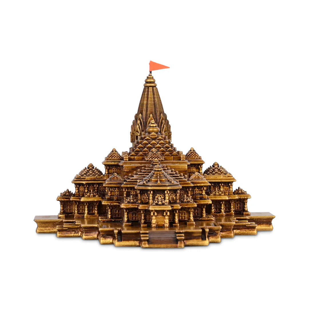 Ram Mandir Ayodhya - Marble model For Pooja Room (6 x 2.5 x 3.75 inch)