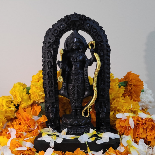 RAM LALLA JI For Pooja Room (Golden Finish, 4 x 3 x 7 inch)