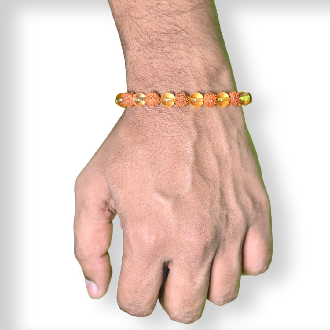 Rudraksha citrine crystal bracelet. The Key to Success and Happiness