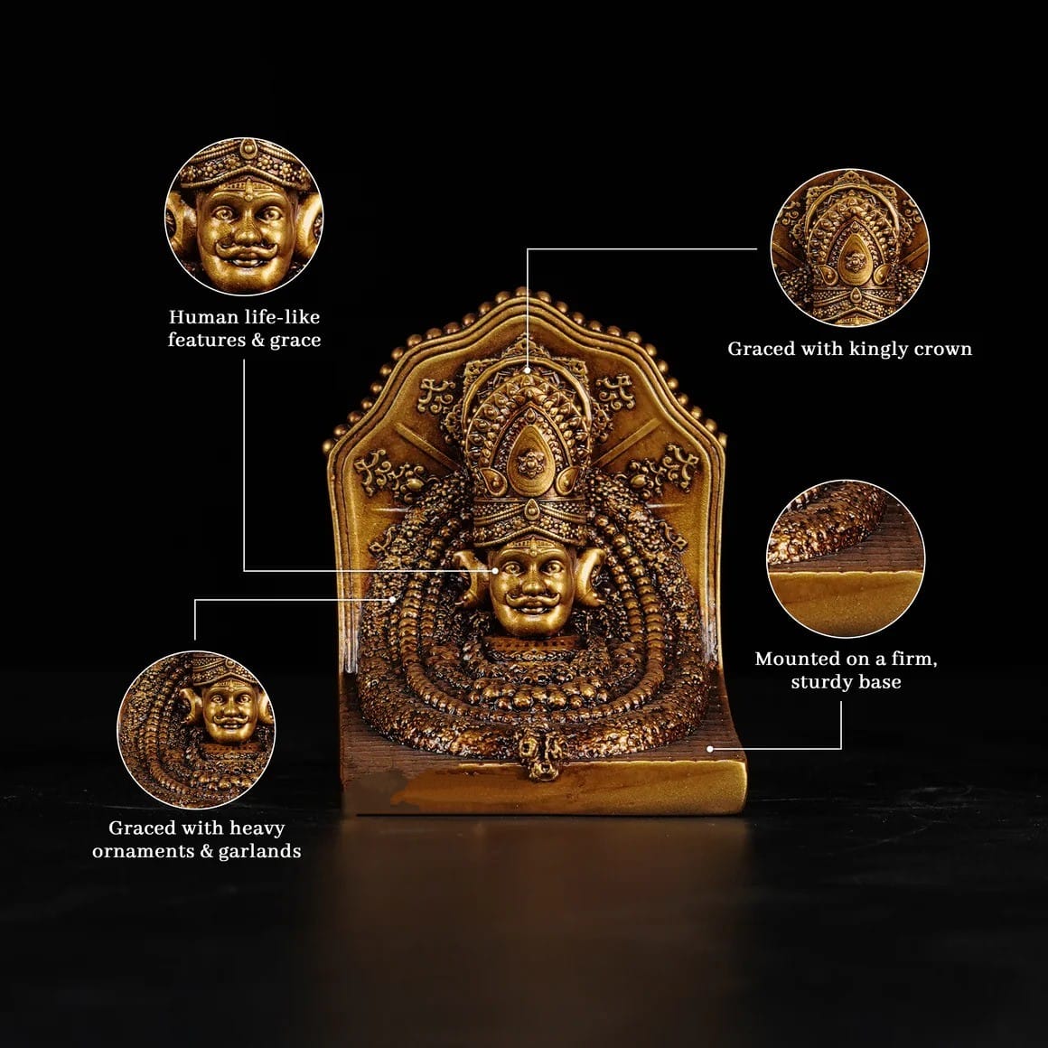Khatu Shyam Ji Idol For Car Dashboard (2.75 x 3.14 x 4 inch)