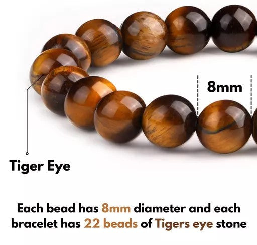 Tiger's Eye Bracelet for peace, courage, creativity and overcoming fear (Unisex)