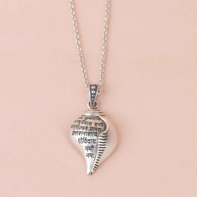 Buy 1 Get 1 Free Gift Shri Krishna Shankha Pendant with Chain
