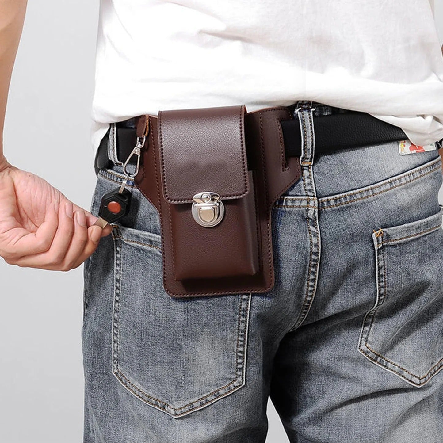Buy 1 get 1 Free Belt Phone Pouch Cell Phone Belt Holder for Men Cell Phone Holster Belt Clip Phone Case for Women and Men