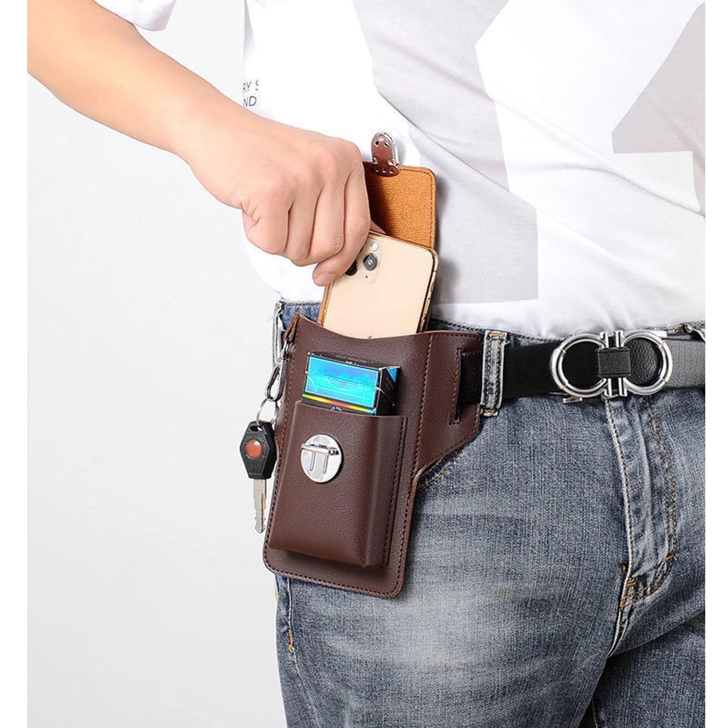 Buy 1 get 1 Free Belt Phone Pouch Cell Phone Belt Holder for Men Cell Phone Holster Belt Clip Phone Case for Women and Men