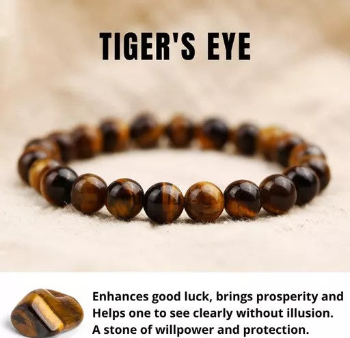Tiger's Eye Bracelet for peace, courage, creativity and overcoming fear (Unisex)