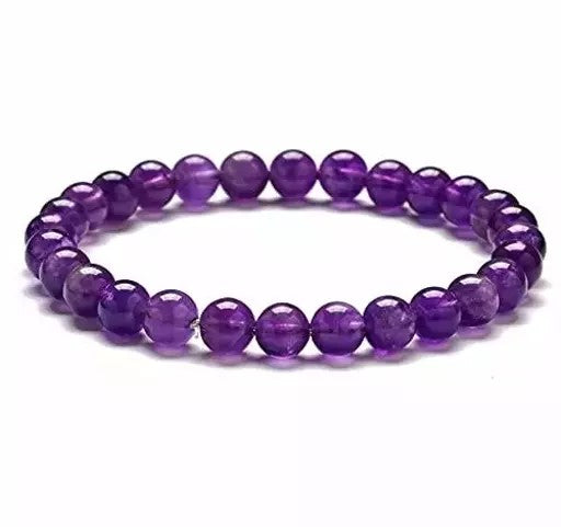 Amethyst Bracelet to brings calmness, reduces stress & anxiety, and gives spiritual success. (Unisex)