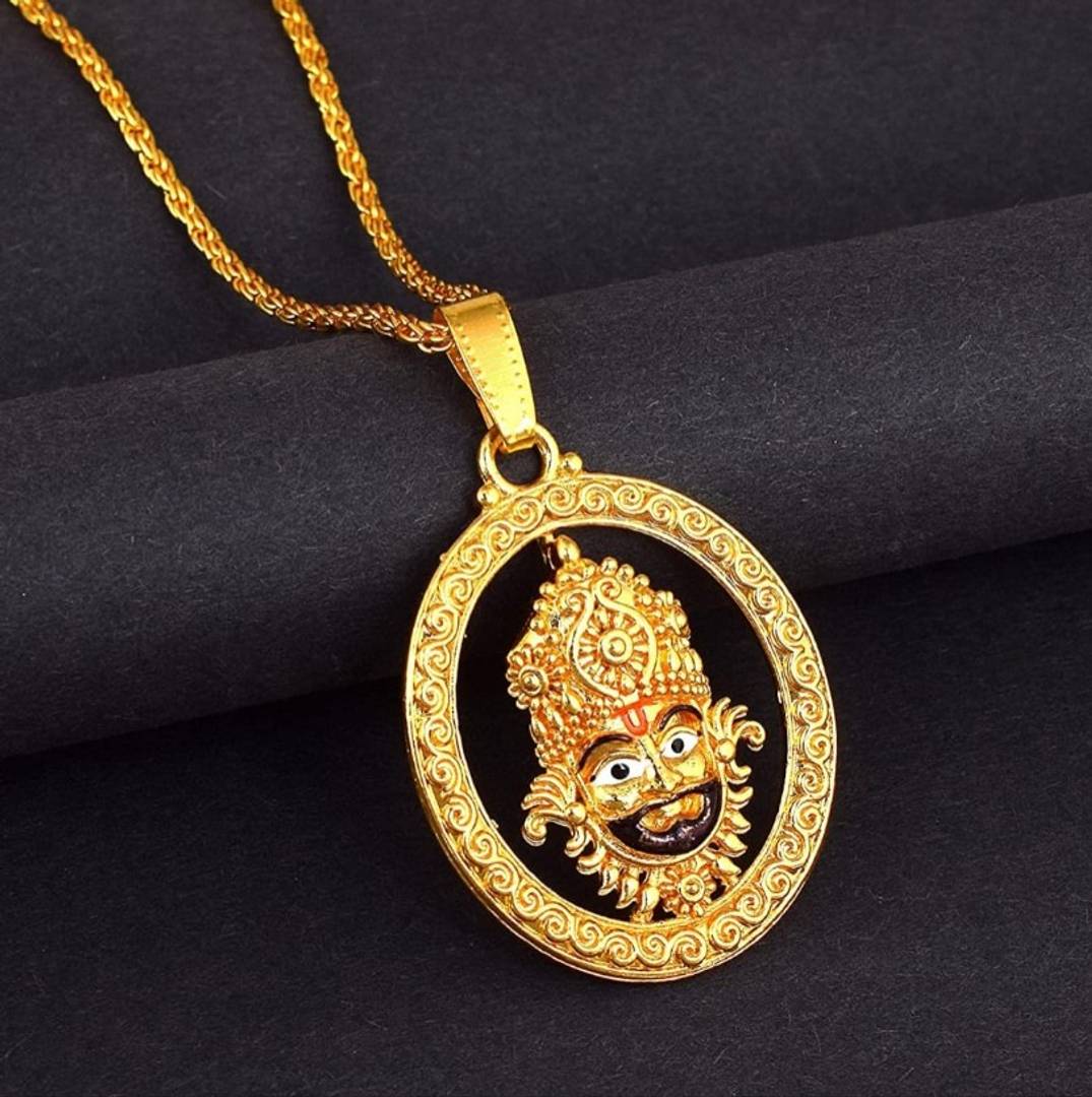 Khatu Shyam Ji  locket pendant Special Meenakari Face Rope Chain Pendant Locket Jewelry For Unsiex