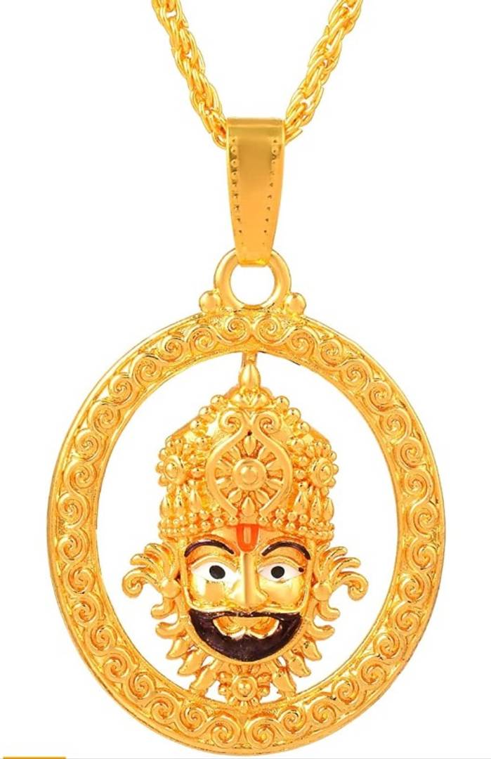 Khatu Shyam Ji  locket pendant Special Meenakari Face Rope Chain Pendant Locket Jewelry For Unsiex