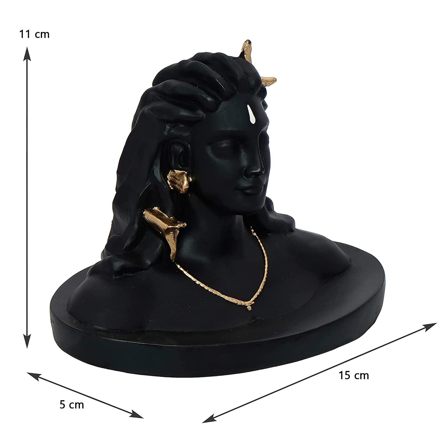 Black Adiyogi Lord Shiva Handcrafted Polyresin Figurine